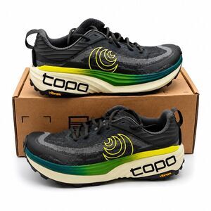 Topo Athletic Vista Men's Size 9 Black Lime Max Cushion Trail Running Shoes 5mm